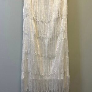 Showpo Amalee Two-Piece Fringe Strapless Top & Shirt Size 10 NWT